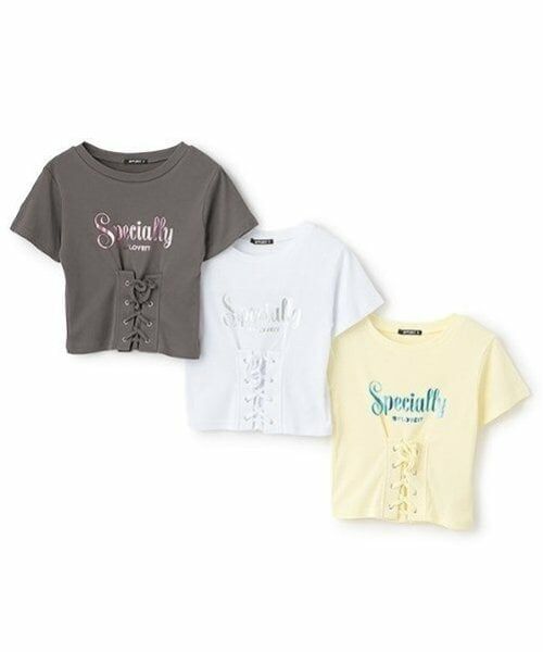 by LOVEiT / バイ ラビット Tシャツ | 【ニコ☆プチ・Cuugal掲載】フロントレースアップＴシャツ | 詳細7