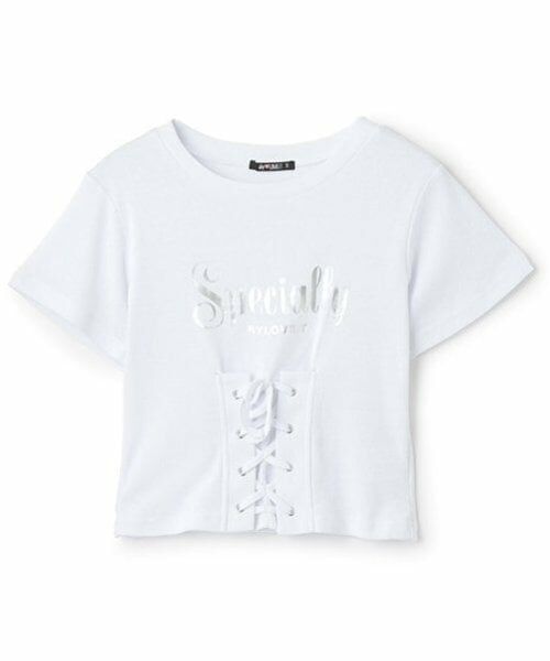 by LOVEiT / バイ ラビット Tシャツ | 【ニコ☆プチ・Cuugal掲載】フロントレースアップＴシャツ | 詳細8