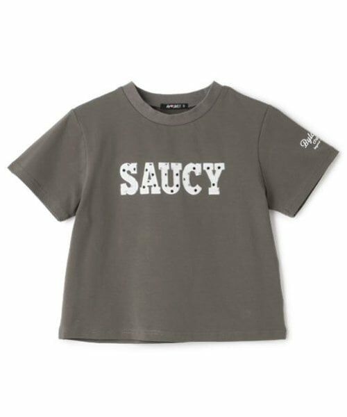 by LOVEiT / バイ ラビット Tシャツ | ドットパッチTシャツ（チャコール）