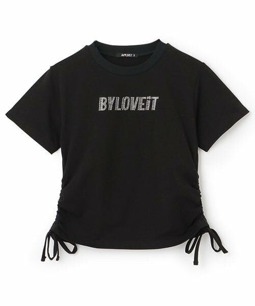by LOVEiT / バイ ラビット Tシャツ | 【ニコ☆プチ掲載】キラキラスタッズTシャツ（黒）