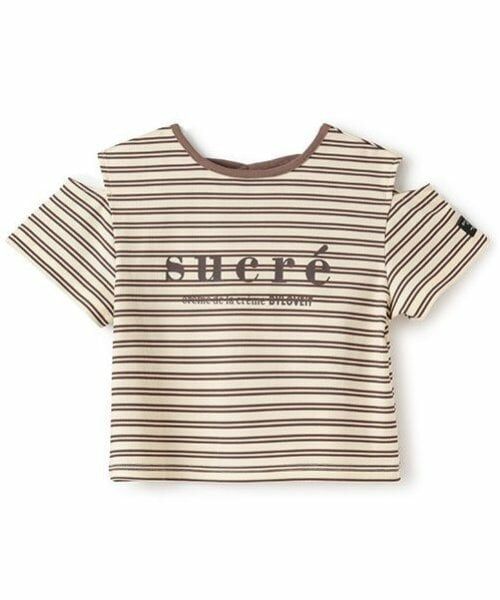 by LOVEiT / バイ ラビット Tシャツ | クロップド丈Tシャツ（茶）