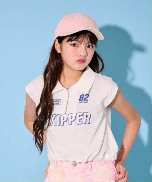 by LOVEiT / バイ ラビット Tシャツ | 【Cuugal掲載】ハーフジップ半袖Ｔシャツ（オフ ホワイト）