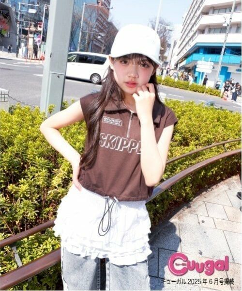 by LOVEiT / バイ ラビット Tシャツ | 【Cuugal掲載】ハーフジップ半袖Ｔシャツ（茶）