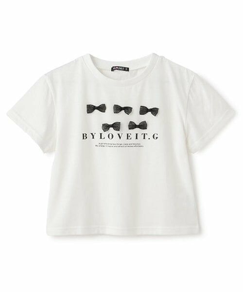 by LOVEiT / バイ ラビット Tシャツ | ミニリボンTシャツ（オフ ホワイト）