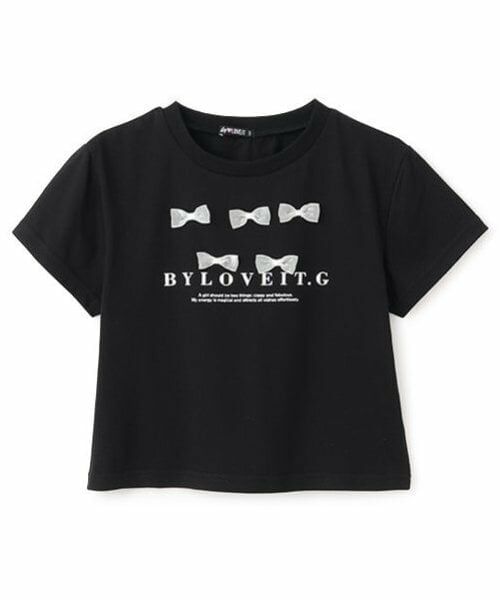 by LOVEiT / バイ ラビット Tシャツ | ミニリボンTシャツ（黒）