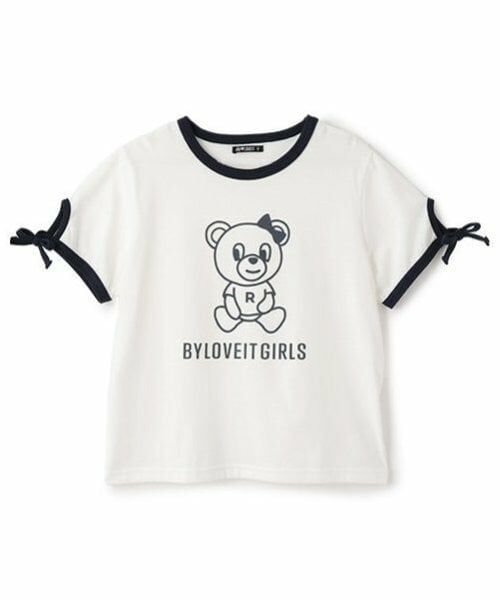 by LOVEiT / バイ ラビット Tシャツ | ラビ子袖あきリボンTシャツ（オフ ホワイト）