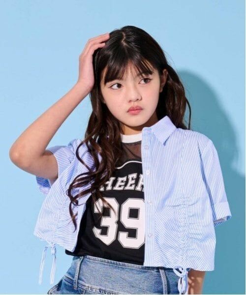 by LOVEiT / バイ ラビット シャツ・ブラウス | ドロストオーバーシャツ（ブルー）