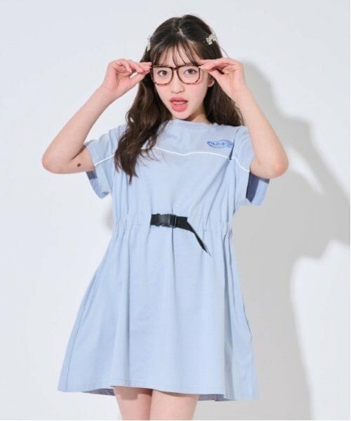 by LOVEiT / バイ ラビット ミニ丈・ひざ丈ワンピース | アジャスターつきワンピース（サックス）