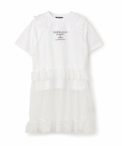 by LOVEiT / バイ ラビット ミニ丈・ひざ丈ワンピース | 【Cuugal掲載】ガーリーチュールセット（オフ ホワイト）