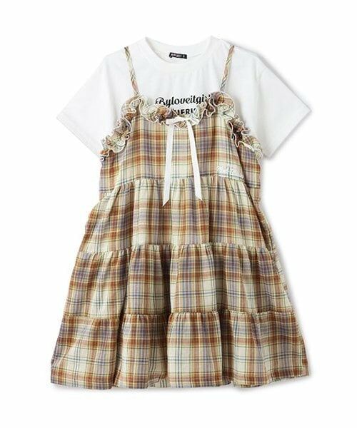 by LOVEiT / バイ ラビット ミニ丈・ひざ丈ワンピース | ティアードキャミワンピースTセット（ベージュ）