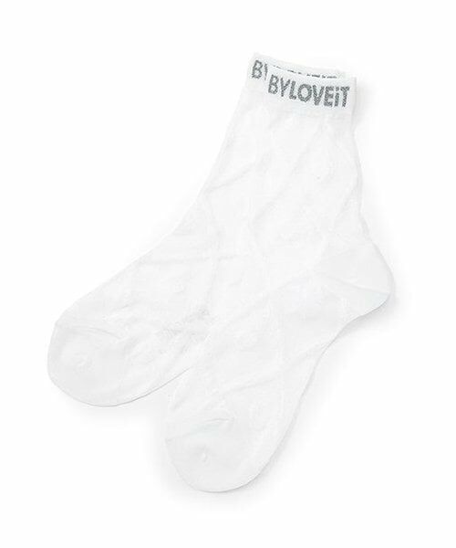by LOVEiT / バイ ラビット ソックス | シアーハートクルーソックス（オフ ホワイト）