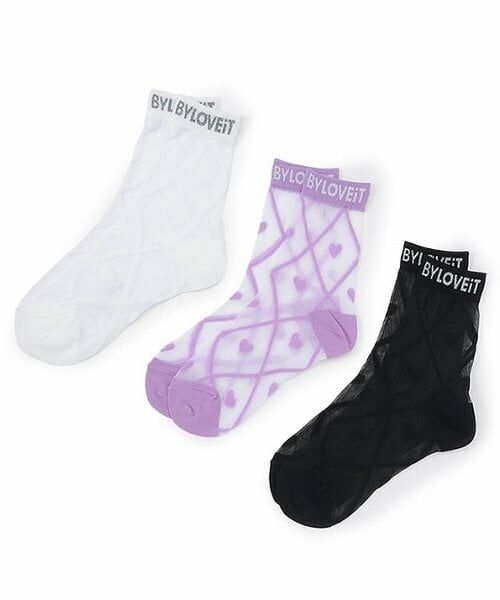 by LOVEiT / バイ ラビット ソックス | シアーハートクルーソックス | 詳細4