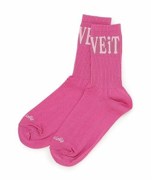by LOVEiT / バイ ラビット ソックス | ラメリブクルーソックス（ピンク）