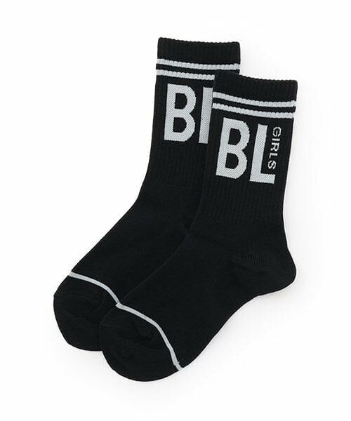 by LOVEiT / バイ ラビット ソックス | ロゴミニ丈クルーソックス（黒）