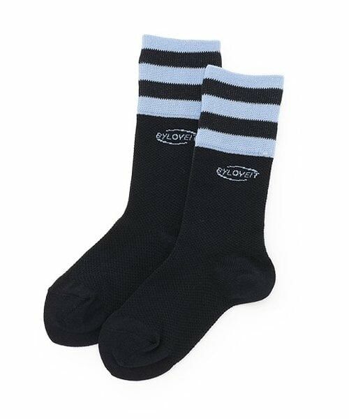 by LOVEiT / バイ ラビット ソックス | メッシュラインクルーソックス（ブルー）