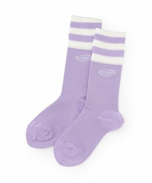 by LOVEiT / バイ ラビット ソックス | メッシュラインクルーソックス（ラベンダー）