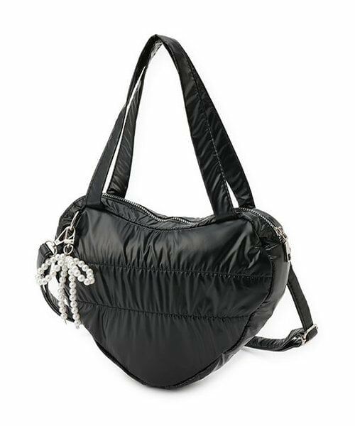 by LOVEiT / バイ ラビット ハンドバッグ | 【ニコ☆プチ掲載】2WAYハートバッグ（黒）