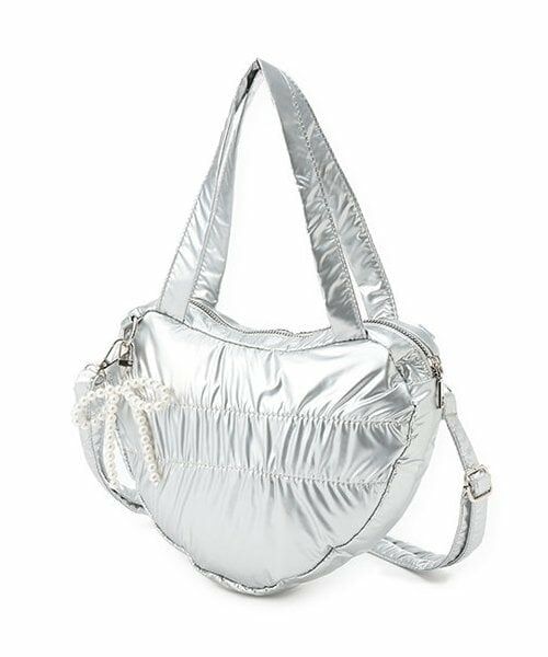 by LOVEiT / バイ ラビット ハンドバッグ | 【ニコ☆プチ掲載】2WAYハートバッグ（シルバー）