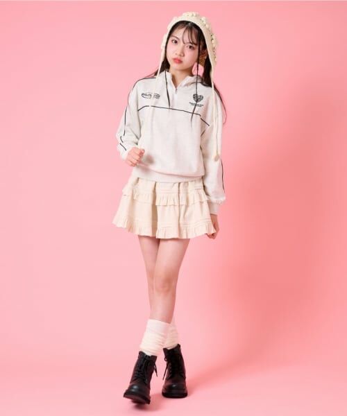 by LOVEiT / バイ ラビット ミニ・ひざ丈スカート | コール楊柳ティアードスカート | 詳細3