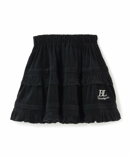 by LOVEiT / バイ ラビット ミニ・ひざ丈スカート | コール楊柳ティアードスカート（黒）