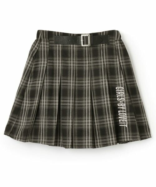 by LOVEiT / バイ ラビット ミニ・ひざ丈スカート | 飾りベルトプリーツスカート（グレー）