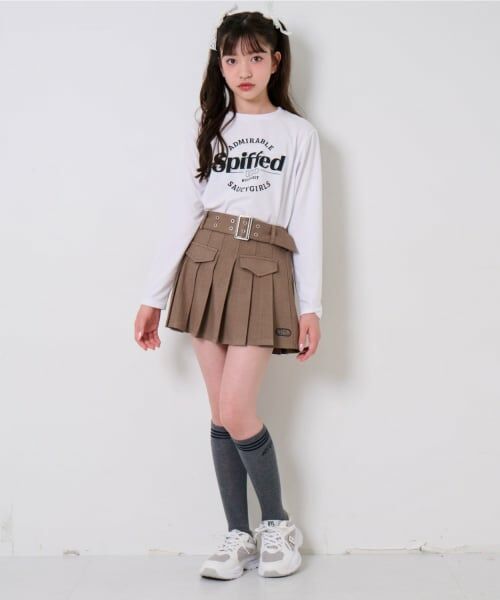 by LOVEiT / バイ ラビット ミニ・ひざ丈スカート | ベルトつきタックスカート | 詳細1