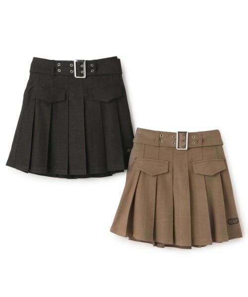 by LOVEiT / バイ ラビット ミニ・ひざ丈スカート | ベルトつきタックスカート | 詳細4