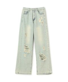 by LOVEiT / バイ ラビット その他パンツ | サイド切り替えダメージデニム