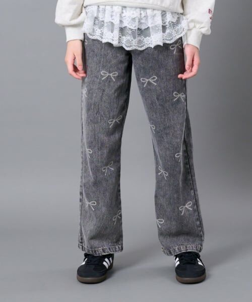 by LOVEiT / バイ ラビット その他パンツ | 【WEB限定】リボン抜染パンツ（グレー）