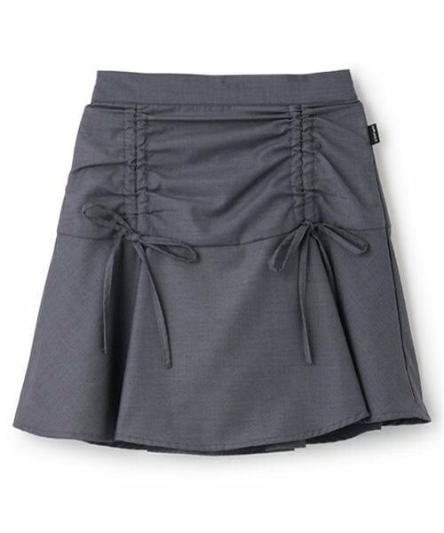 by LOVEiT / バイ ラビット ミニ・ひざ丈スカート | 【Cuugal8月号掲載】ドロストフリルスカート（チャコール）