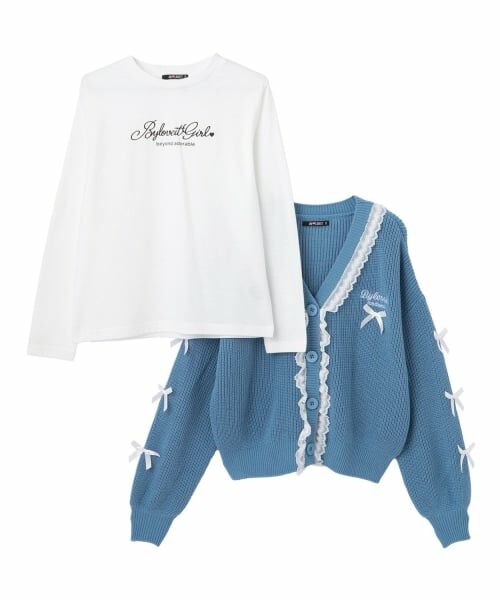 by LOVEiT / バイ ラビット カーディガン・ボレロ | リボンポイントカーデTシャツセット | 詳細3