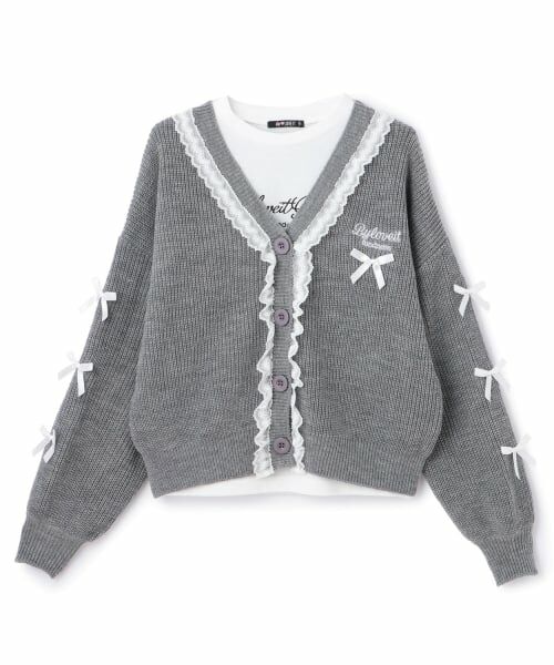 by LOVEiT / バイ ラビット カーディガン・ボレロ | リボンポイントカーデTシャツセット | 詳細5