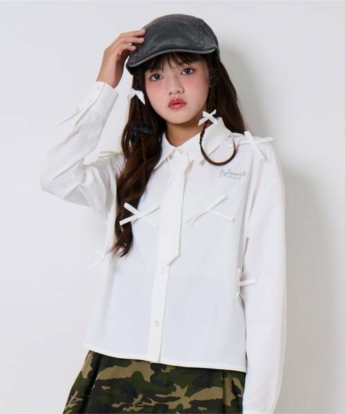 by LOVEiT / バイ ラビット シャツ・ブラウス | タイつきリボンブラウス（オフ ホワイト）