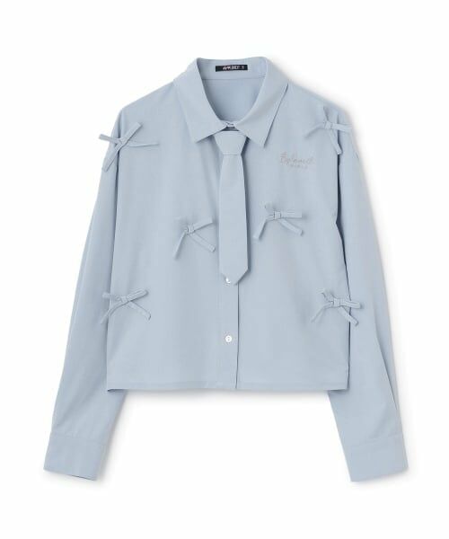 by LOVEiT / バイ ラビット シャツ・ブラウス | タイつきリボンブラウス（ブルー）