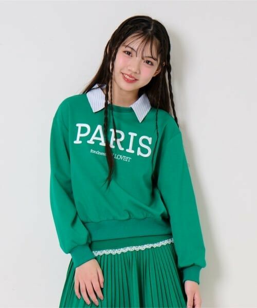 by LOVEiT / バイ ラビット スウェット | 【WEB限定】衿つきプルオーバー（グリーン）