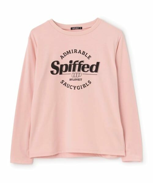 by LOVEiT / バイ ラビット Tシャツ | 長袖ロゴTシャツ(ピンク)
