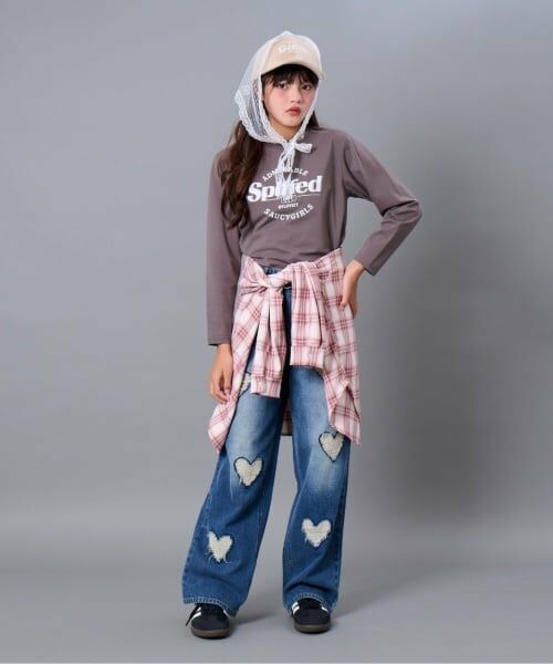 by LOVEiT / バイ ラビット Tシャツ | 長袖ロゴTシャツ(チャコール)