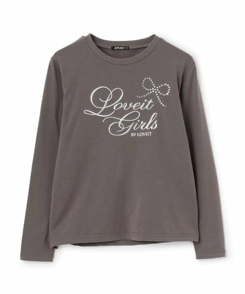 by LOVEiT / バイ ラビット Tシャツ | 【WEB限定】キラキラリボンTシャツ（チャコール）