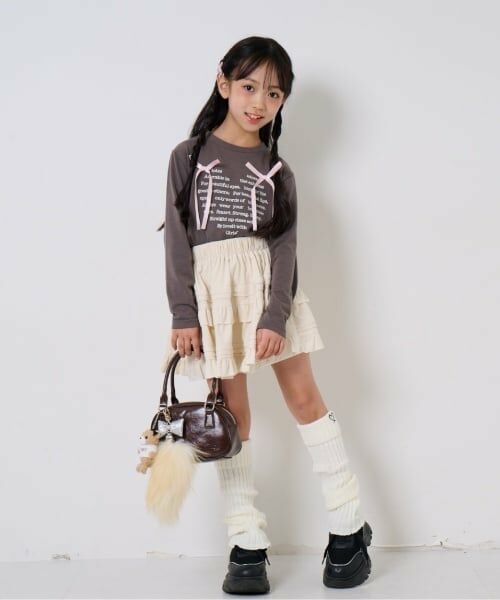 by LOVEiT / バイ ラビット Tシャツ | リボンハートTシャツ（チャコール）