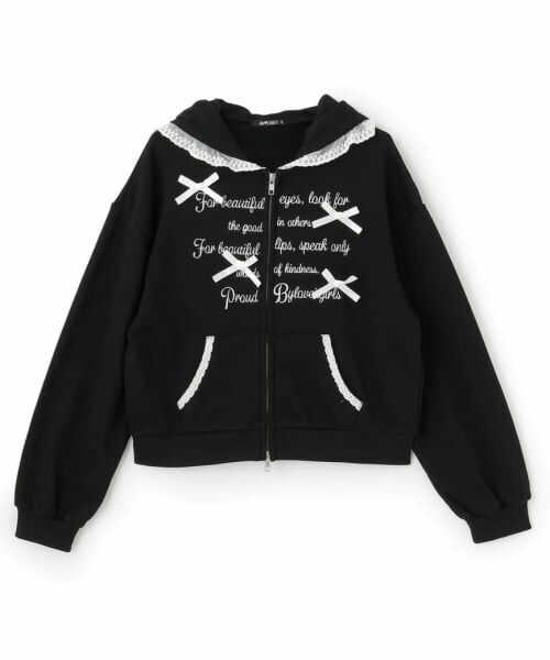 by LOVEiT / バイ ラビット パーカー | レースポイントフーディ（黒）