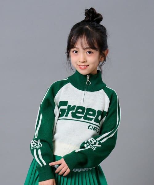 by LOVEiT / バイ ラビット ニット・セーター | ハーフジップニット（グリーン）