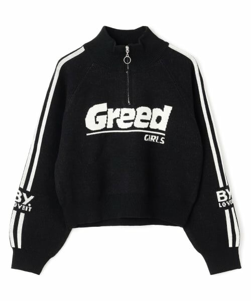 by LOVEiT / バイ ラビット ニット・セーター | ハーフジップニット（黒）