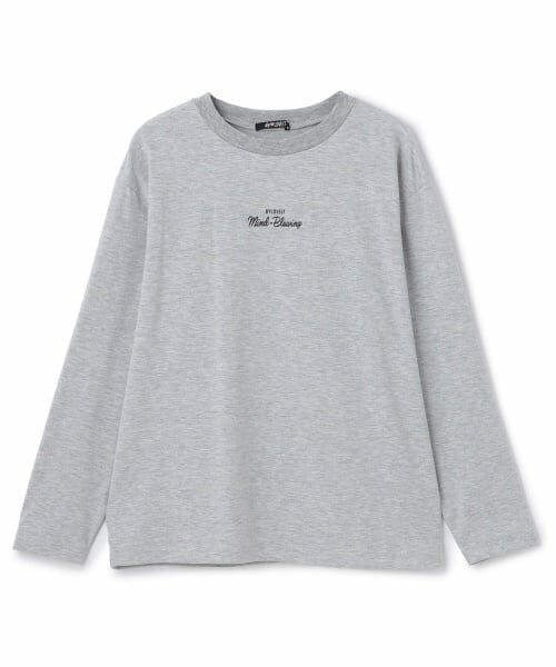 by LOVEiT / バイ ラビット Tシャツ | ミニロゴロング丈Tシャツ（シロ杢）