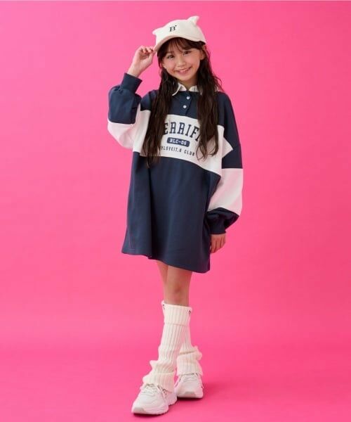 by LOVEiT / バイ ラビット ミニ丈・ひざ丈ワンピース | ラガーワンピース（紺）