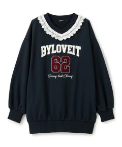 by LOVEiT / バイ ラビット スウェット | レースつきナンバリングプルオーバー