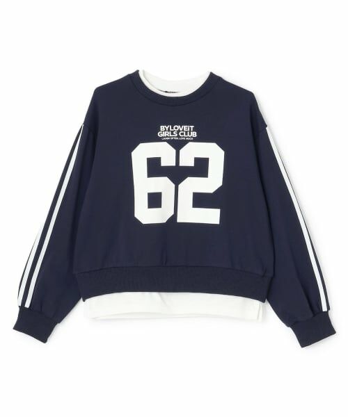 by LOVEiT / バイ ラビット スウェット | レイヤード風プルオーバー（紺）