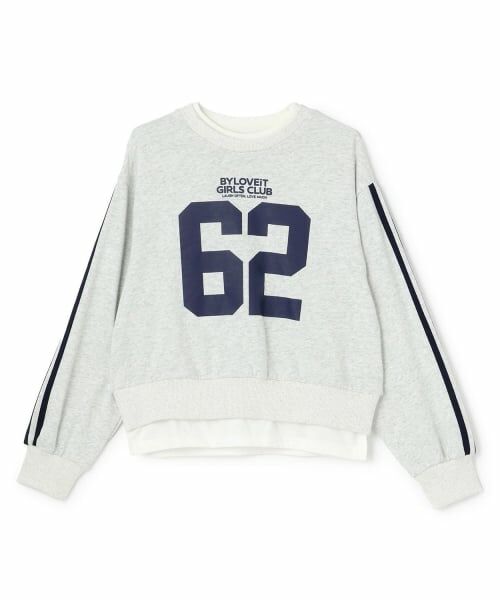 by LOVEiT / バイ ラビット スウェット | レイヤード風プルオーバー（シロ杢）