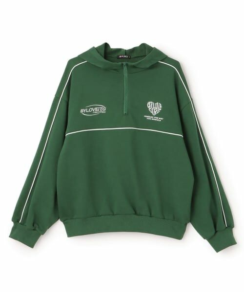 by LOVEiT / バイ ラビット パーカー | パイピングゲームフーディ(グリーン)