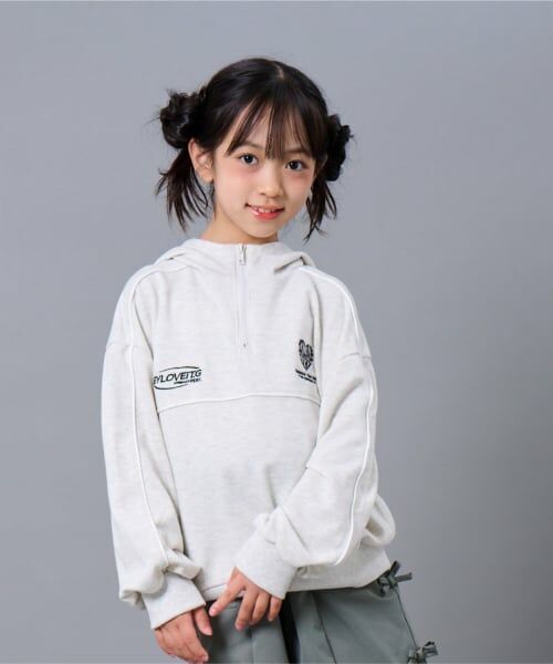 by LOVEiT / バイ ラビット パーカー | パイピングゲームフーディ(シロ杢)