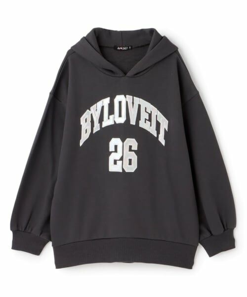 by LOVEiT / バイ ラビット スウェット | オーロラパッチロングフーディ（チャコール）